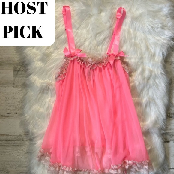 Victoria's Secret Other - Victoria’s Secret Sheer Pink Babydoll Top NWT